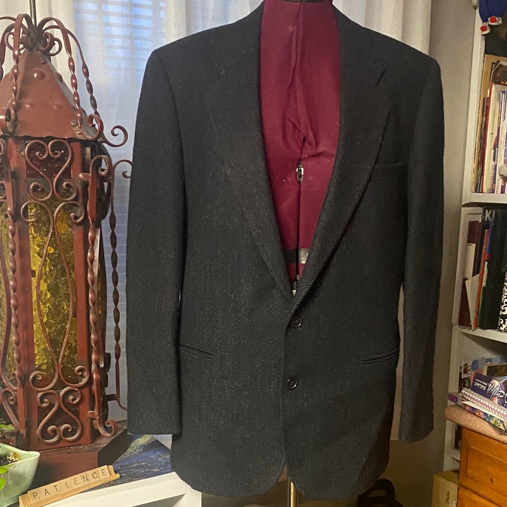 Milano Men's Charcoal Herringbone Blazer - Classic Tailored Jacket